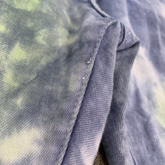 Unique Mens Embellish Tie Dye Jeans Distressed Ripped 30 Cotton Spandex Blue - Picture 5 of 16